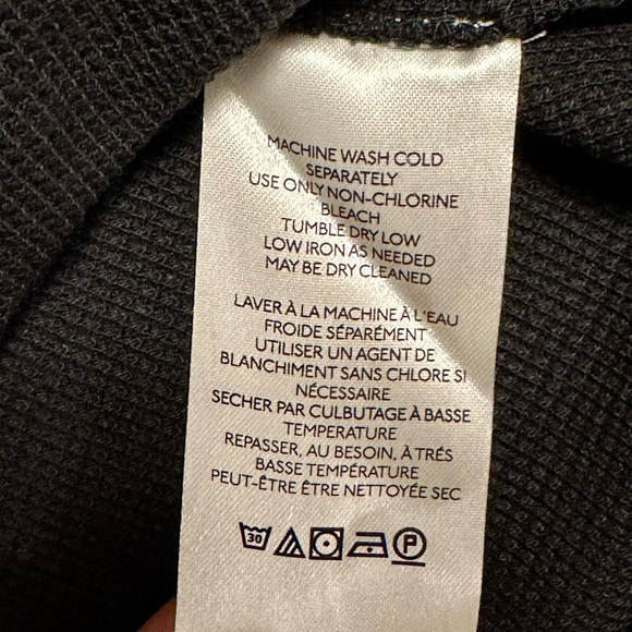 We The Free One Shoulder Black Waffle Knit Sweater Sz L - Picture 4 of 5